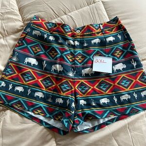 Colorful Geometric Patterned Women's Shorts